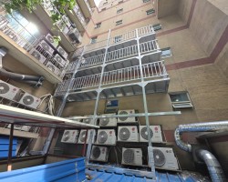 수지 학원건물 외벽 실외기 설치 구조물 공사